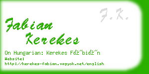 fabian kerekes business card